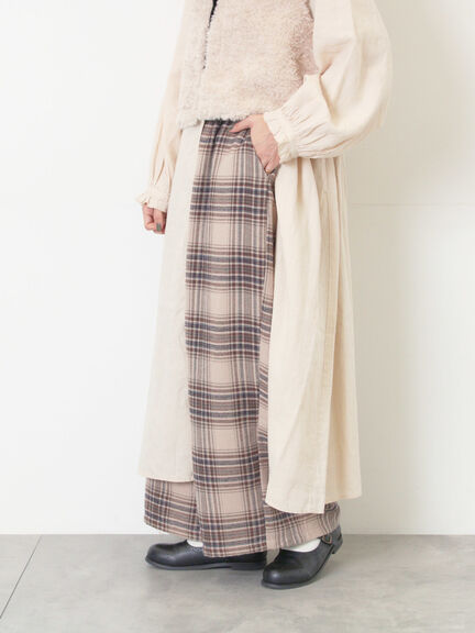 【M/Lサイズ】チェック柄ワイドパンツ（ブラック/ベージュ/ブラウン）｜Samansa Mos2（サマンサ モスモス）通販
