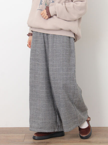 【M/Lサイズ】チェック柄ワイドパンツ（ブラック/ベージュ/ブラウン）｜Samansa Mos2（サマンサ モスモス）通販
