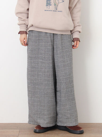 【M/Lサイズ】チェック柄ワイドパンツ（ブラック/ベージュ/ブラウン）｜Samansa Mos2（サマンサ モスモス）通販