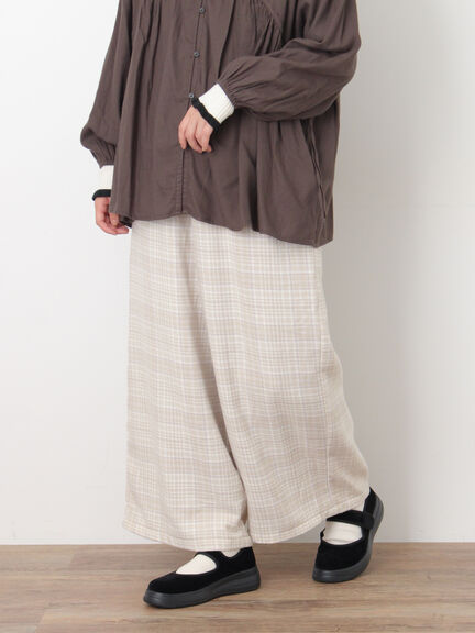 【M/Lサイズ】チェック柄ワイドパンツ（ブラック/ベージュ/ブラウン）｜Samansa Mos2（サマンサ モスモス）通販