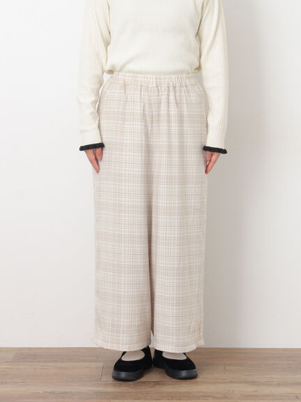 【M/Lサイズ】チェック柄ワイドパンツ（ブラック/ベージュ/ブラウン）｜Samansa Mos2（サマンサ モスモス）通販
