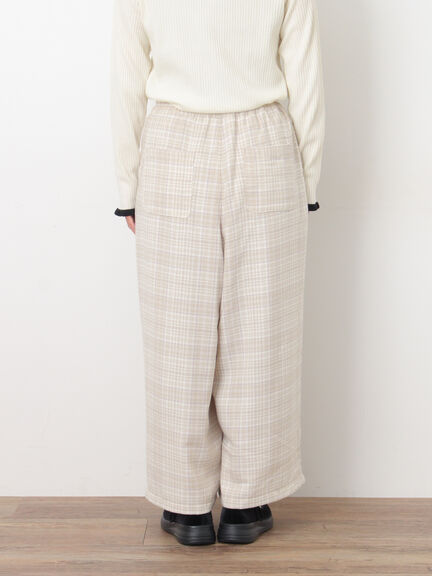 【M/Lサイズ】チェック柄ワイドパンツ（ブラック/ベージュ/ブラウン）｜Samansa Mos2（サマンサ モスモス）通販