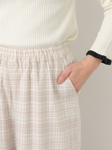 【M/Lサイズ】チェック柄ワイドパンツ（ブラック/ベージュ/ブラウン）｜Samansa Mos2（サマンサ モスモス）通販