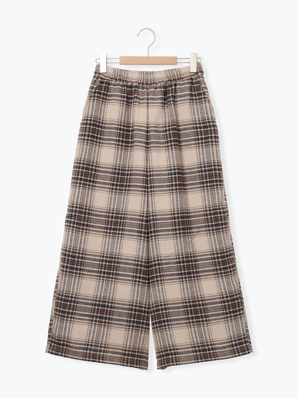 セール】 【M/Lサイズ】チェック柄ワイドパンツ（ブラック/ベージュ