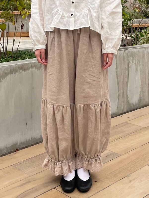 希少‼️入手困難　Y2K 本物　PPFM サルエルパンツ　ベージュ　リネン 希少‼️入手困難 Y2K 本物 PPFM サルエルパンツ ベージュ リネン 希少