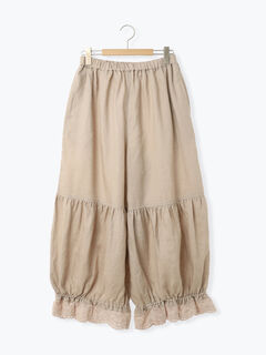 サマンサモスモス　立川限定　リネンしずくギャザーパンツ 立川店/EC限定】リネンしずくギャザーパンツ（チャコールグレー