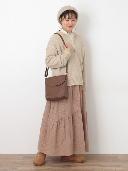 チェック柄変形ティアードスカート（ピンク/ブラウン/ネイビー）｜Samansa Mos2（サマンサ モスモス）通販