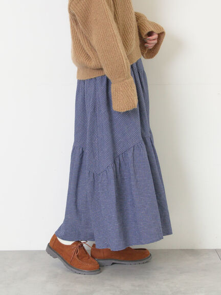 チェック柄変形ティアードスカート（ピンク/ブラウン/ネイビー）｜Samansa Mos2（サマンサ モスモス）通販