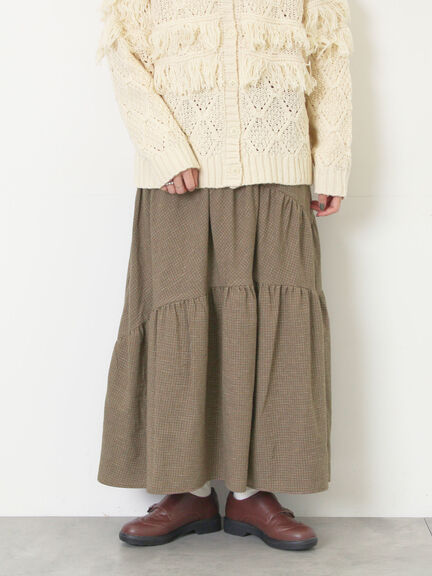 チェック柄変形ティアードスカート（ピンク/ブラウン/ネイビー）｜Samansa Mos2（サマンサ モスモス）通販