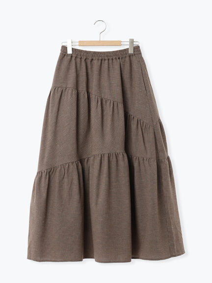 チェック柄変形ティアードスカート（ピンク/ブラウン/ネイビー）｜Samansa Mos2（サマンサ モスモス）通販