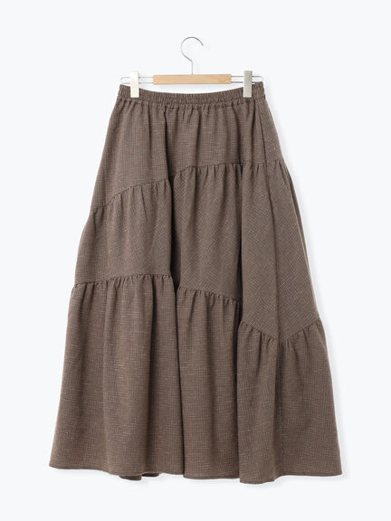 チェック柄変形ティアードスカート（ピンク/ブラウン/ネイビー）｜Samansa Mos2（サマンサ モスモス）通販