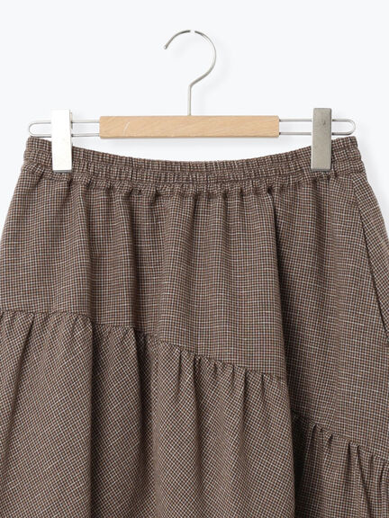 チェック柄変形ティアードスカート（ピンク/ブラウン/ネイビー）｜Samansa Mos2（サマンサ モスモス）通販
