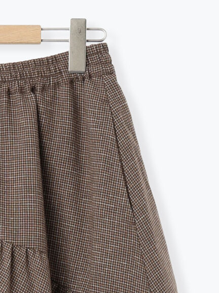 チェック柄変形ティアードスカート（ピンク/ブラウン/ネイビー）｜Samansa Mos2（サマンサ モスモス）通販