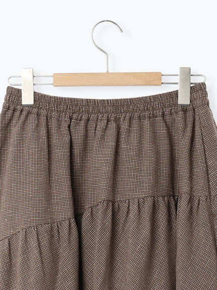 チェック柄変形ティアードスカート（ピンク/ブラウン/ネイビー）｜Samansa Mos2（サマンサ モスモス）通販