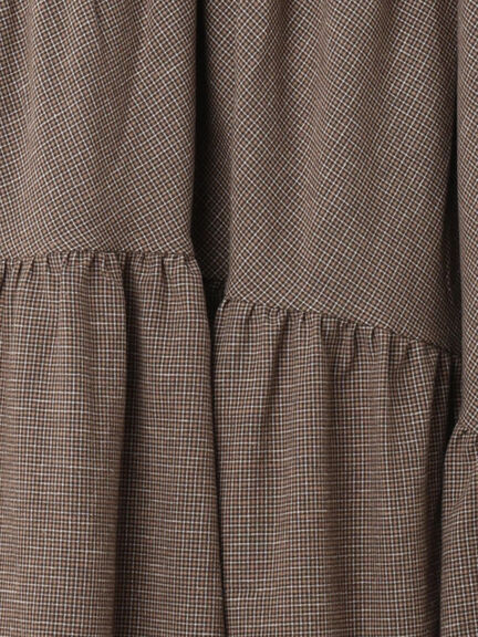 チェック柄変形ティアードスカート（ピンク/ブラウン/ネイビー）｜Samansa Mos2（サマンサ モスモス）通販