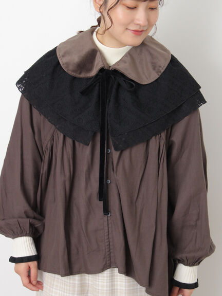 【3WAY】レイヤード付け襟（チャコールグレー/ベージュ）｜Samansa Mos2（サマンサ モスモス）通販