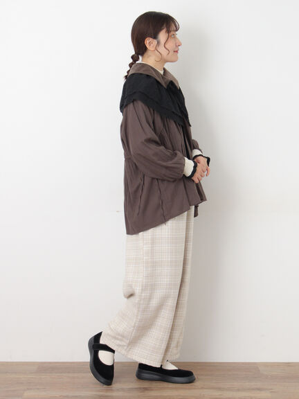 【3WAY】レイヤード付け襟（チャコールグレー/ベージュ）｜Samansa Mos2（サマンサ モスモス）通販