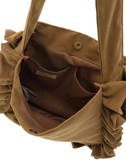 ラウンドフリルトートバッグ（ベージュ/キャメル）｜Samansa Mos2（サマンサ モスモス）通販