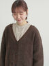 無地・花柄シャギーVネックカーディガン（オフホワイト/グレー/ダークブラウン/ブルー）｜Samansa Mos2（サマンサ モスモス）通販