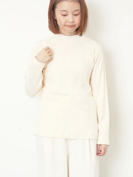 パターンメッシュタートルインナー（ブラック/ベージュ/ブルー/キナリ）｜Samansa Mos2（サマンサ モスモス）通販