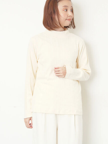 パターンメッシュタートルインナー（ブラック/ベージュ/ブルー/キナリ）｜Samansa Mos2（サマンサ モスモス）通販