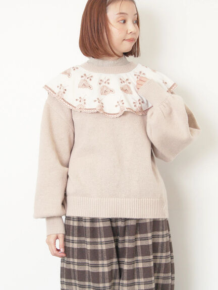 パターンメッシュタートルインナー（ブラック/ベージュ/ブルー/キナリ）｜Samansa Mos2（サマンサ モスモス）通販