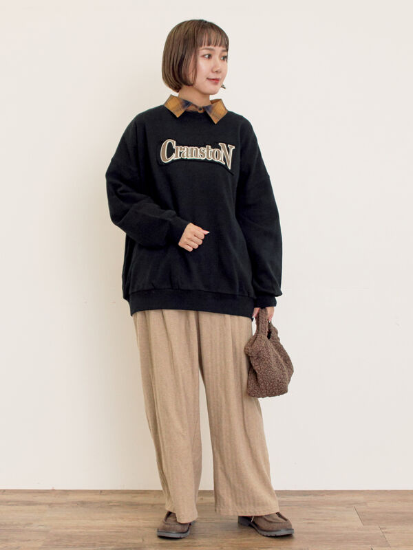 セール】 グランジロゴスウェット（ブラック/ブラウン/キナリ/トップス