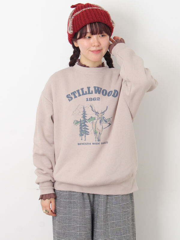 裏毛プリントスウェット（ベージュ）｜Samansa Mos2（サマンサ モスモス）通販