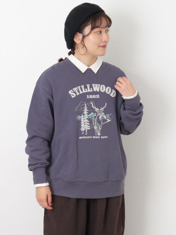 裏毛プリントスウェット（ネイビー）｜Samansa Mos2（サマンサ モスモス）通販