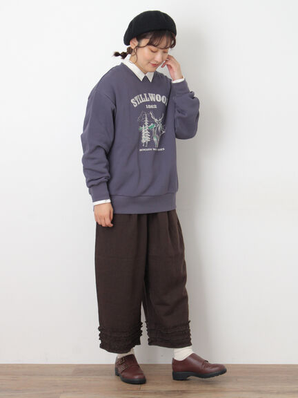 裏毛プリントスウェット（ベージュ/ネイビー/キナリ）｜Samansa Mos2（サマンサ モスモス）通販