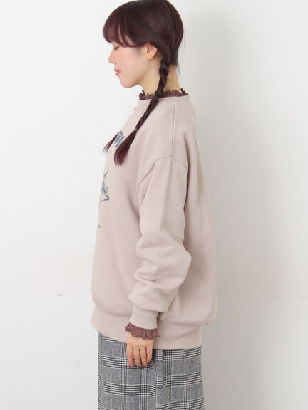 裏毛プリントスウェット（ベージュ/ネイビー/キナリ）｜Samansa Mos2（サマンサ モスモス）通販