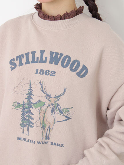 裏毛プリントスウェット（ベージュ/ネイビー/キナリ）｜Samansa Mos2（サマンサ モスモス）通販