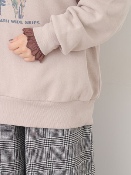 裏毛プリントスウェット（ベージュ/ネイビー/キナリ）｜Samansa Mos2（サマンサ モスモス）通販