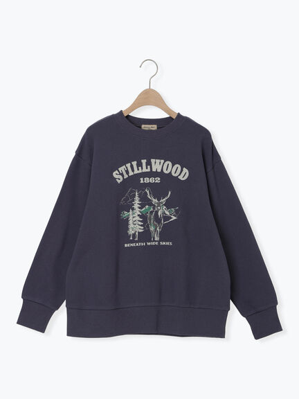 裏毛プリントスウェット（ベージュ/ネイビー/キナリ）｜Samansa Mos2（サマンサ モスモス）通販