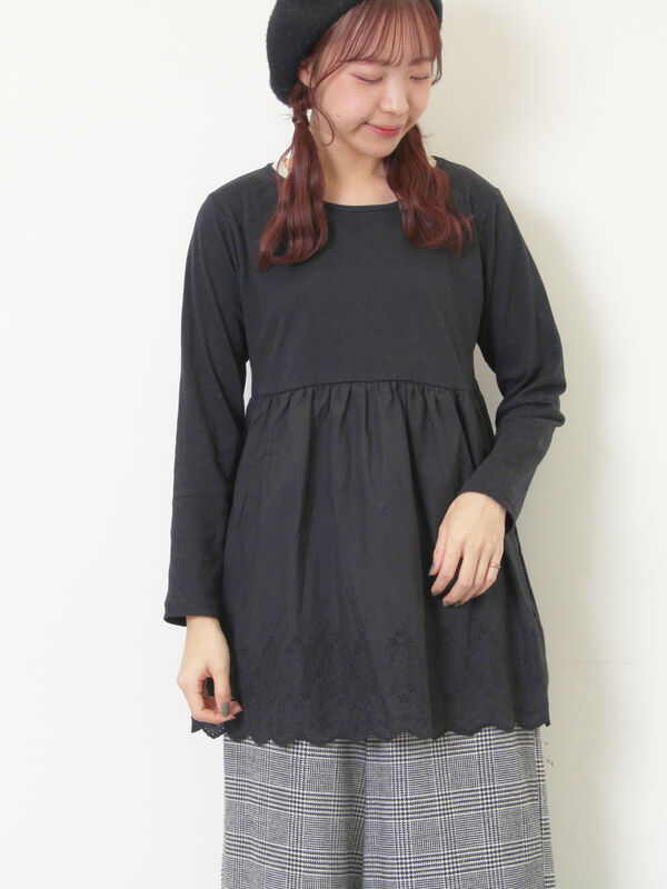 裾スカラップレースインナー（ブラック）｜Samansa Mos2（サマンサ モスモス）通販