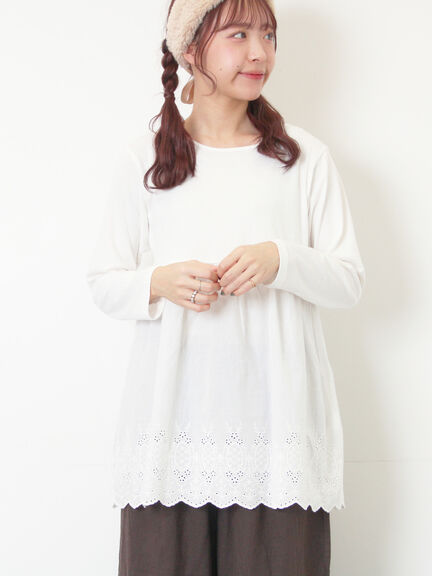 裾スカラップレースインナー（オフホワイト/ブラック）｜Samansa Mos2（サマンサ モスモス）通販