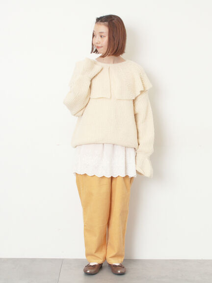 裾スカラップレースインナー（オフホワイト/ブラック）｜Samansa Mos2（サマンサ モスモス）通販