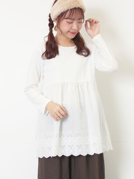 裾スカラップレースインナー（オフホワイト/ブラック）｜Samansa Mos2（サマンサ モスモス）通販