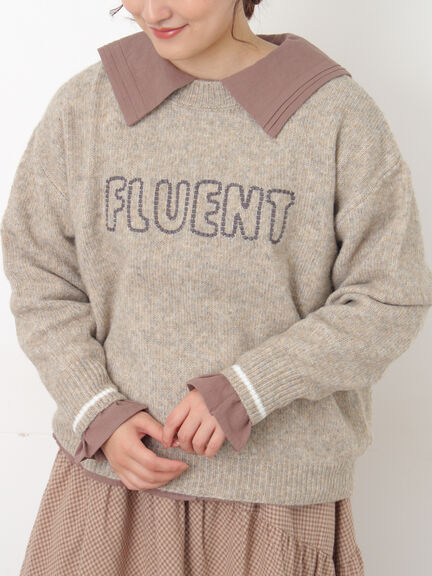 ロゴ刺繍プルオーバーニット（チャコールグレー/ピンク/ベージュ/ミント/キナリ）｜Samansa Mos2（サマンサ モスモス）通販