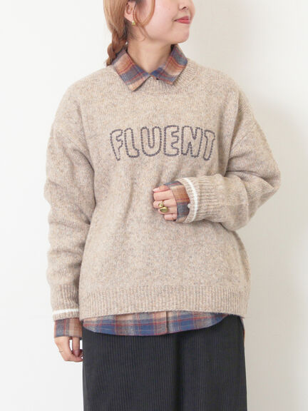 ロゴ刺繍プルオーバーニット（チャコールグレー/ピンク/ベージュ/ミント/キナリ）｜Samansa Mos2（サマンサ モスモス）通販