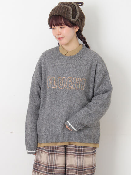 ロゴ刺繍プルオーバーニット（チャコールグレー/ピンク/ベージュ/ミント/キナリ）｜Samansa Mos2（サマンサ モスモス）通販