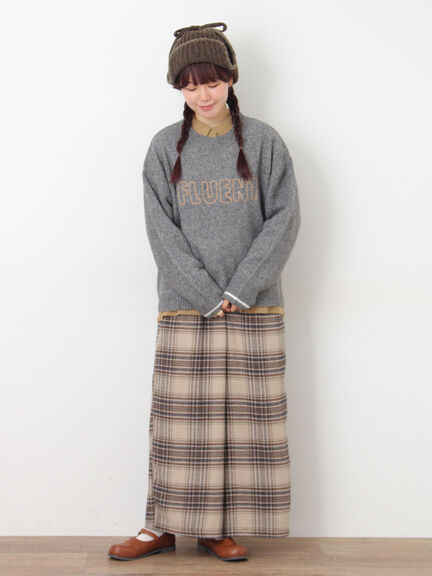 ロゴ刺繍プルオーバーニット（チャコールグレー/ピンク/ベージュ/ミント/キナリ）｜Samansa Mos2（サマンサ モスモス）通販