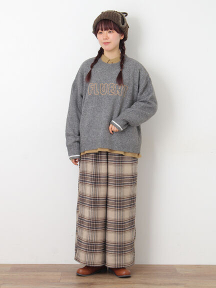 ロゴ刺繍プルオーバーニット（チャコールグレー/ピンク/ベージュ/ミント/キナリ）｜Samansa Mos2（サマンサ モスモス）通販