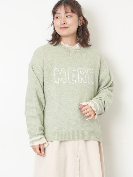 ロゴ刺繍プルオーバーニット（チャコールグレー/ピンク/ベージュ/ミント/キナリ）｜Samansa Mos2（サマンサ モスモス）通販