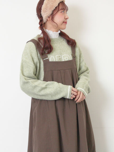 ロゴ刺繍プルオーバーニット（チャコールグレー/ピンク/ベージュ/ミント/キナリ）｜Samansa Mos2（サマンサ モスモス）通販