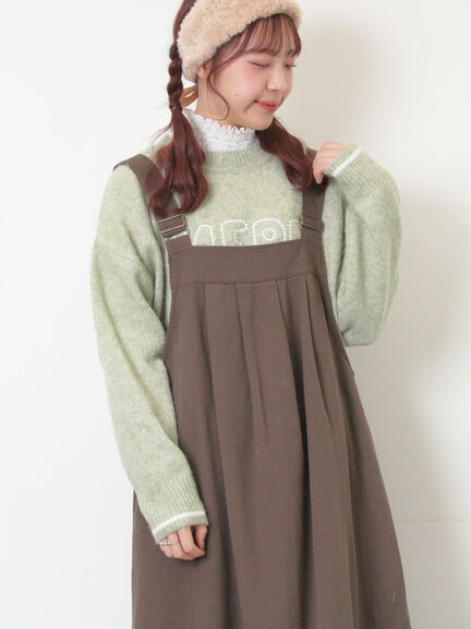 ロゴ刺繍プルオーバーニット（チャコールグレー/ピンク/ベージュ/ミント/キナリ）｜Samansa Mos2（サマンサ モスモス）通販