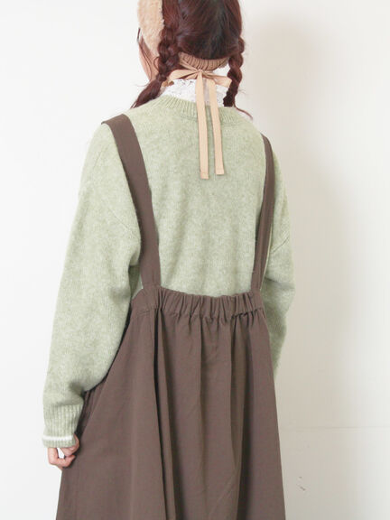 ロゴ刺繍プルオーバーニット（チャコールグレー/ピンク/ベージュ/ミント/キナリ）｜Samansa Mos2（サマンサ モスモス）通販