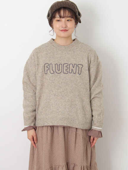 ロゴ刺繍プルオーバーニット（チャコールグレー/ピンク/ベージュ/ミント/キナリ）｜Samansa Mos2（サマンサ モスモス）通販