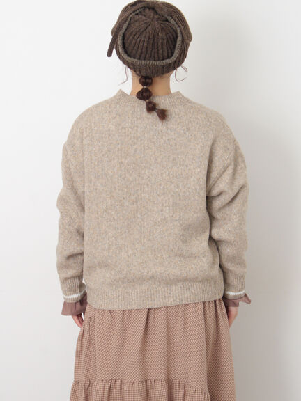 ロゴ刺繍プルオーバーニット（チャコールグレー/ピンク/ベージュ/ミント/キナリ）｜Samansa Mos2（サマンサ モスモス）通販