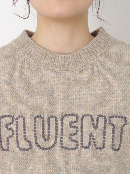 ロゴ刺繍プルオーバーニット（チャコールグレー/ピンク/ベージュ/ミント/キナリ）｜Samansa Mos2（サマンサ モスモス）通販